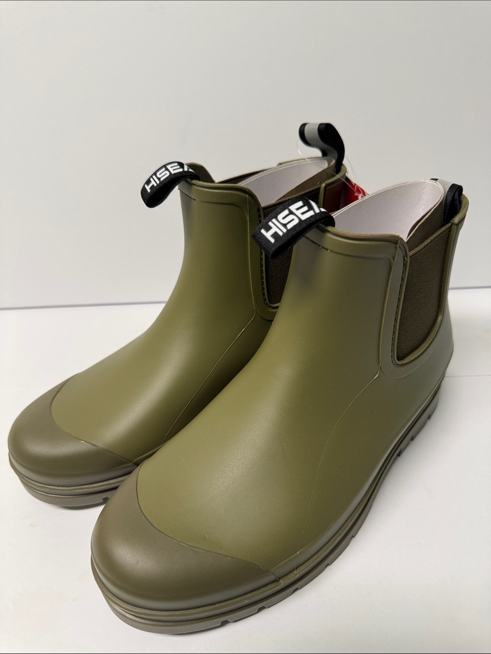 HISEA Olive Green Waterproof Slip-On Chelsea Boots Size 7.5